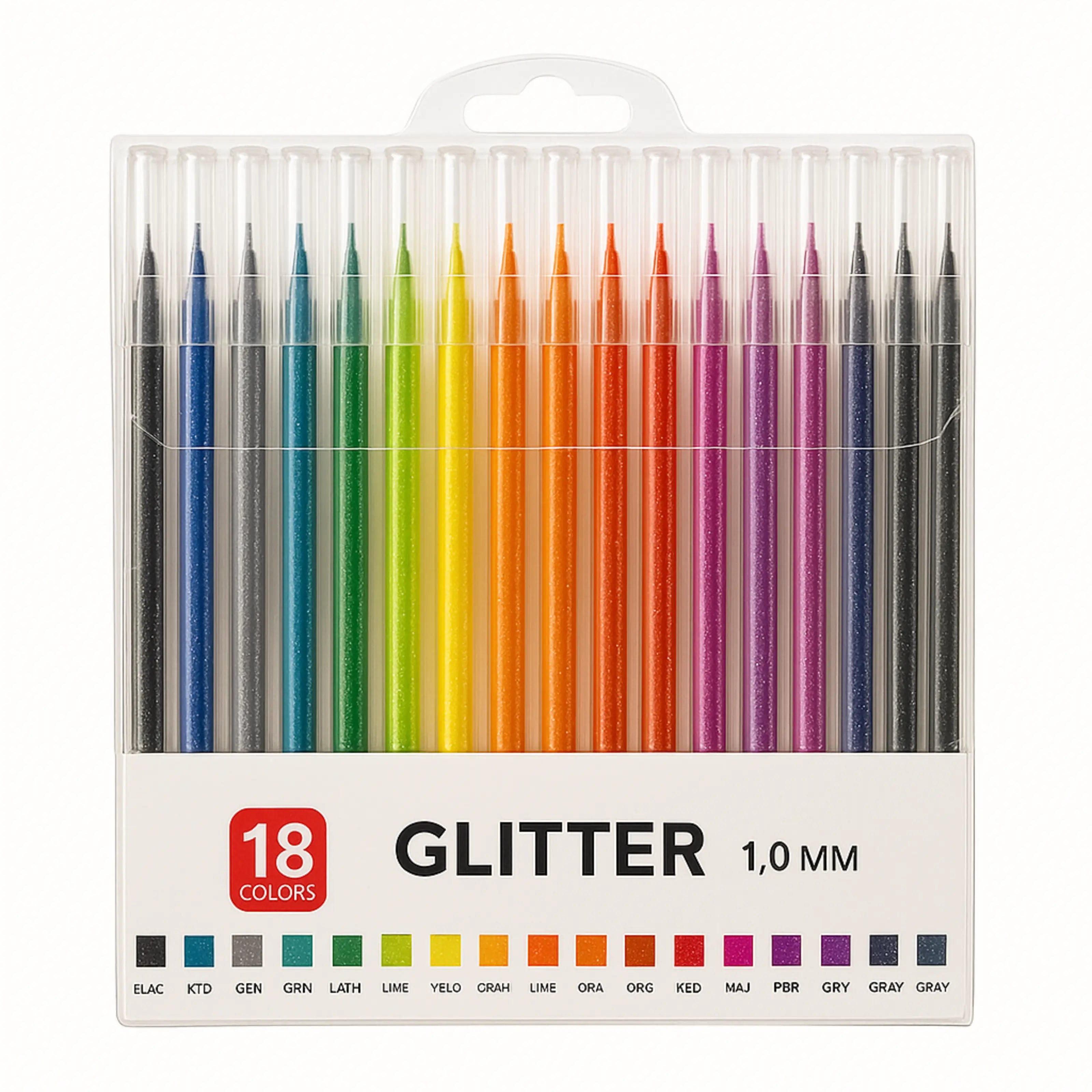 Glitter Gelpennor – 18 färger av ren skaparglädje